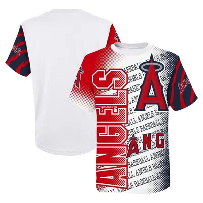 Outerstuff Kids' Youth Fanatics Branded White Los Angeles Angels Impact Hit Bold T-shirt