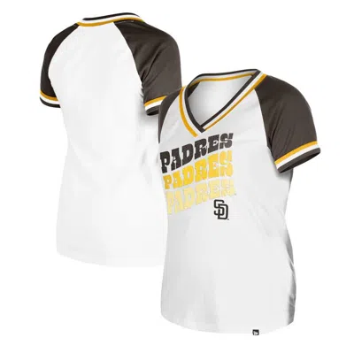 New Era White San Diego Padres Jersey Double Binding V-neck T-shirt