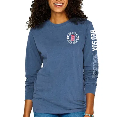 Soft As A Grape Blue Boston Red Sox Pigment-dyed Long Sleeve T-shirt