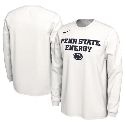 Nike Unisex   White Penn State Nittany Lions 2024 On-court Bench Energy Long Sleeve T-shirt