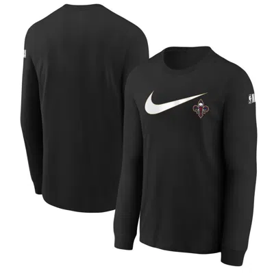 Nike Kids' Youth  Black New Orleans Pelicans Swoosh Long Sleeve T-shirt