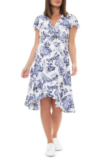 Ripe Maternity Floral Layered Maternity Dress In White