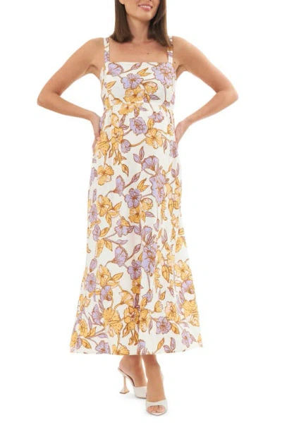 Ripe Maternity Brook Floral Maternity Sundress In Natural