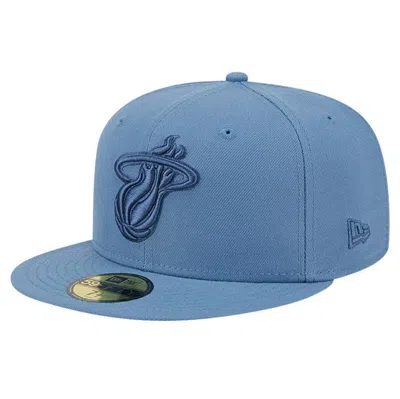 New Era Blue Miami Heat Color Pack Faded Tonal 59fifty Fitted Hat