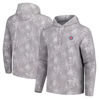 Tommy Bahama Gray Chicago Cubs Palm Frenzy Hoodie Long Sleeve T-shirt