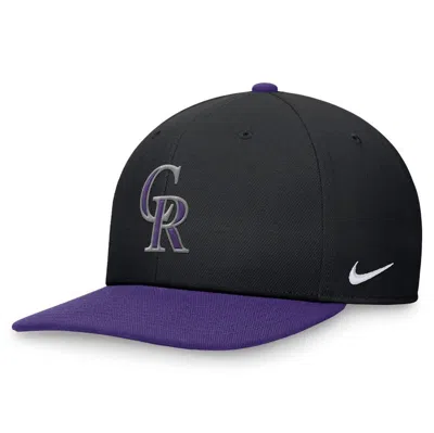 Nike Black/purple Colorado Rockies Evergreen Two-tone Snapback Hat