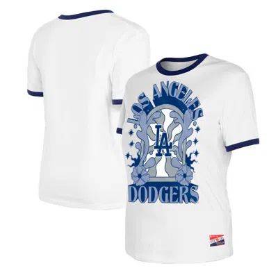 New Era White Los Angeles Dodgers Oversized Ringer T-shirt
