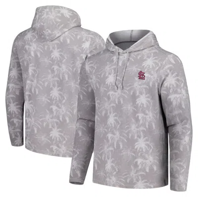 Tommy Bahama Gray St. Louis Cardinals Palm Frenzy Hoodie Long Sleeve T-shirt