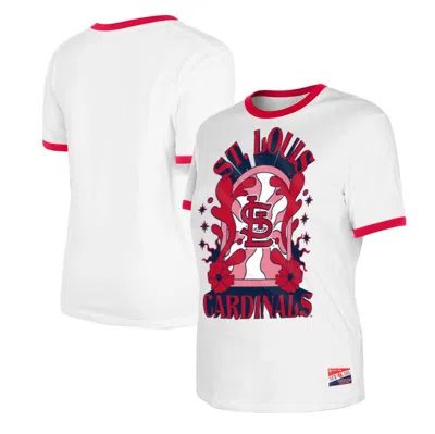 New Era White St. Louis Cardinals Oversized Ringer T-shirt