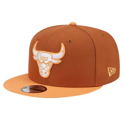New Era Men's Brown/orange Chicago Bulls 2-tone Color Pack 9fifty Snapback Hat In Brown Oran