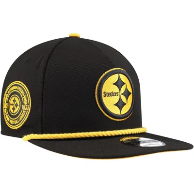 New Era Black Pittsburgh Steelers Captain Snapback Hat