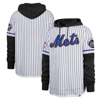 47 ' White New York Mets Pinstripe Double Header Pullover Hoodie
