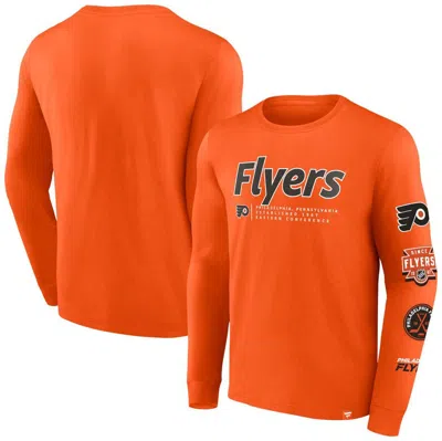 Fanatics Branded Orange Philadelphia Flyers Strike The Goal Long Sleeve T-shirt