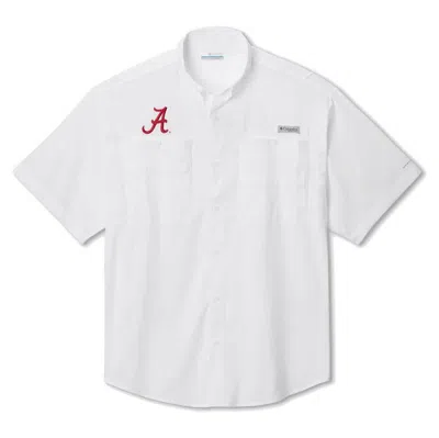Columbia White Alabama Crimson Tide Big & Tall Tamiami Omni-shade Button-down Shirt