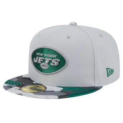 New Era Gray New York Jets Active Camo 59fifty Fitted Hat