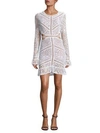 For Love & Lemons Emerie Open-back Lace Dress In White