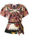 ETRO printed wrap blouse,15353512112276366