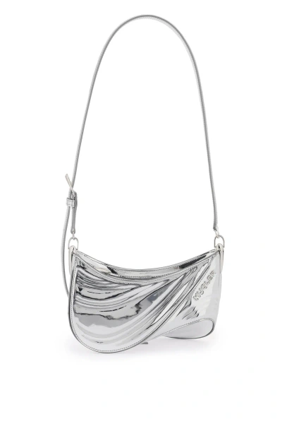 Mugler Small Spiral Curve 01 Bag In Silver