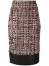 Alexander Mcqueen Multicolored Tweed Mini Skirt In Black