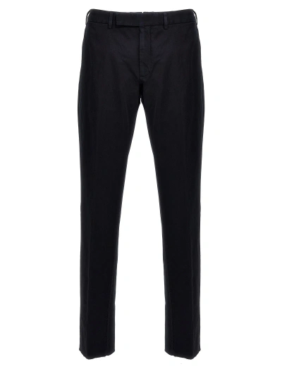 Zegna Summer Chino Pants In Blue Navy