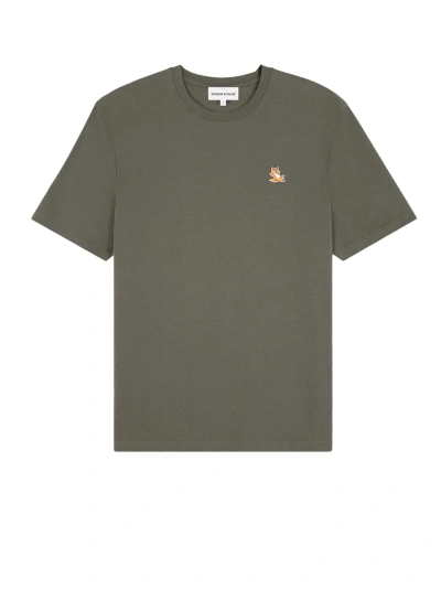 Maison Kitsuné Cotton T-shirt With Iconic Patch In Green