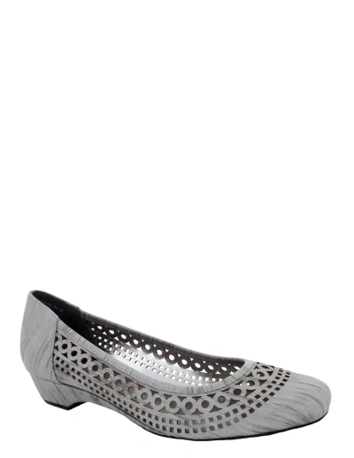 Ros Hommerson Tina Laser Cut Pump In Silver
