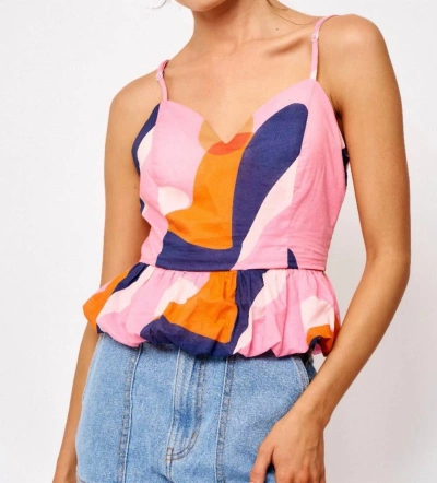 Ciebon Abstract Tank Top In Pink