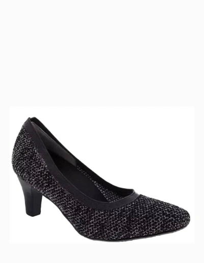 Ros Hommerson Kitty Dress Shoe - Medium Width In Black Glitter Stretch Fabric