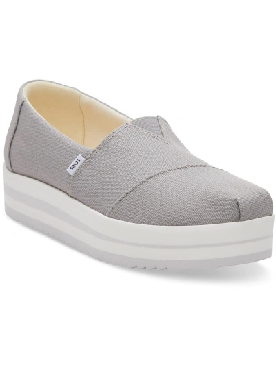 Toms Alp Midform Womens Slip On Heel Slip-on Sneakers In Drizzle Grey Canvas