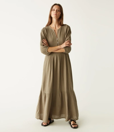 Michael Stars Felicity Gauze Midi Dress In Olive