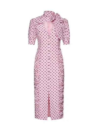 Alessandra Rich Dress In Pink-black