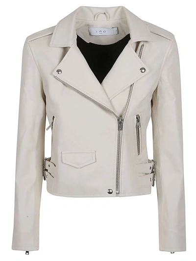 Iro Zipped Leather Jacket In White
