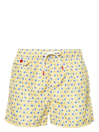 Kiton Floral-print Swim Shorts In Multicolour
