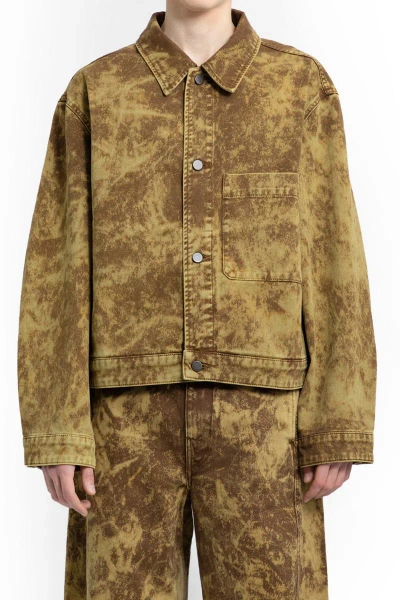 Lemaire Boxy Trucker Jacket In Brown