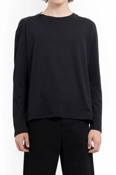 Marina Yee Pleat-detail Cotton T-shirt In Black