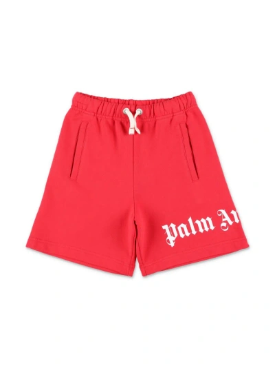 Palm Angels Kids Shorts In Red