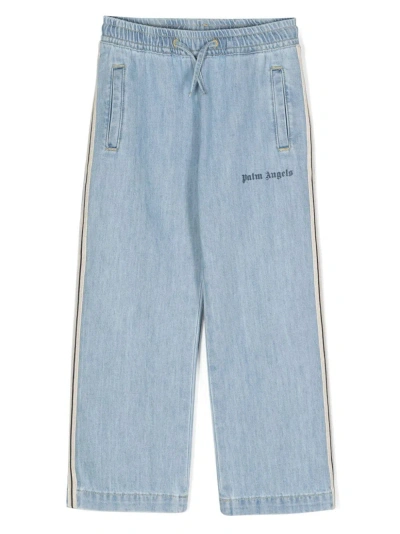 Palm Angels Kids Jeans In Blue