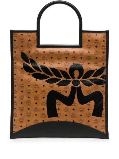 Mcm Extra-large Aren Lauren Visetos Tote Bag In Brown