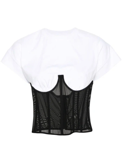 Versace Jeans Couture Combo Bustier Crewneck T-shirt In White