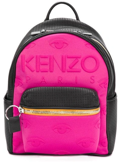 Kenzo Kombo Neoprene & Leather Backpack, Fuchsia