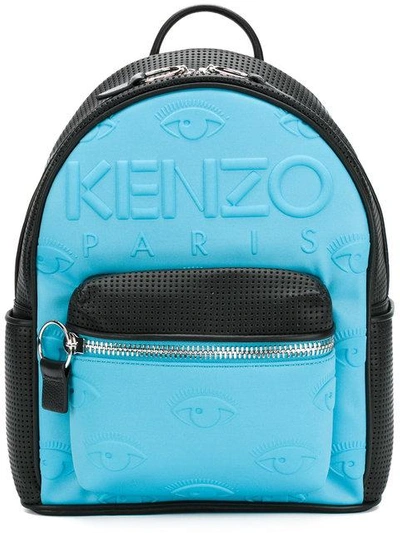 Kenzo "kombo"人造橡胶&皮革双肩包 In Blue