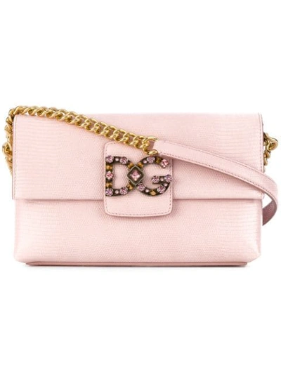 Dolce & Gabbana Dg Millennials Embossed Shoulder Bag In Pink