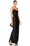 Nili Lotan Cyrielle Open-back Silk-charmeuse Gown In Black