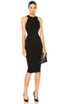 VICTORIA BECKHAM VICTORIA BECKHAM DENSE RIB JERSEY CUT OUT BACK FITTED DRESS IN BLACK,DR FIT 6128 PAW17