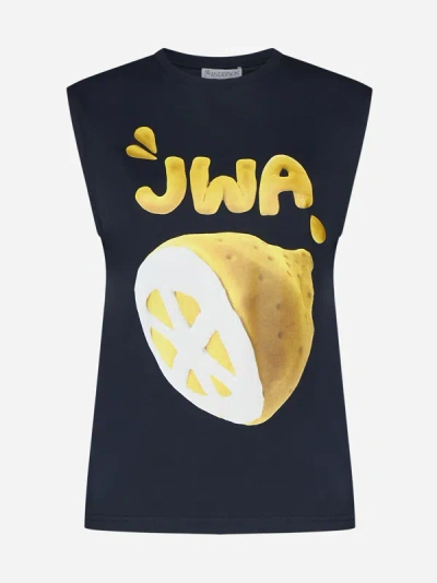 Jw Anderson Jwa Lemon Print Tank Top In Blue