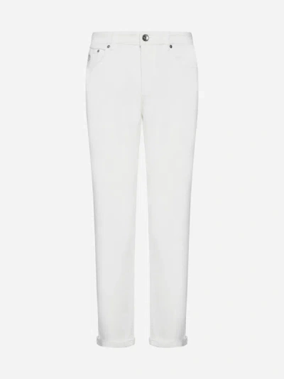 Brunello Cucinelli Slubbed-denim Straight Jeans In White