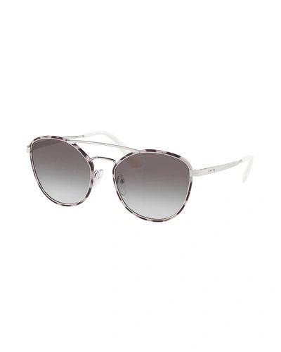 Prada Gradient Curved-brow Square Sunglasses In Brown