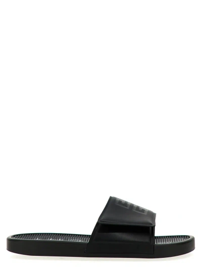Givenchy Slide Scratch Flat Sandal In White/black