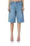 Afrm Low Rise Denim Bermuda Shorts In South Pacific Wash