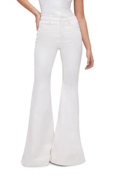 Good American Good Waist Super Flare Jeans In Cloud White
